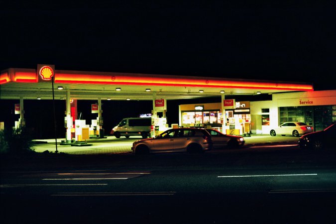 Gas station night