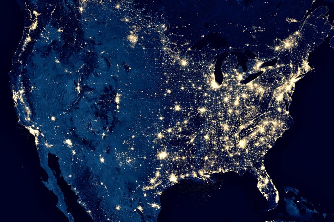 USA at night